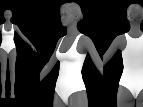 SLEEVELESS BODYSUITS PACK - fv2 zpac obj fbx highpoly 3D Model