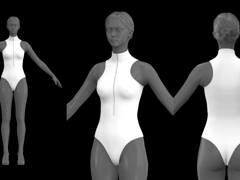 SLEEVELESS BODYSUITS PACK - fv2 zpac obj fbx highpoly 3D Model