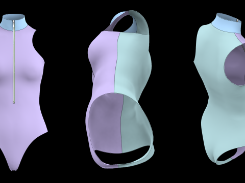 SLEEVELESS BODYSUITS PACK - fv2 zpac obj fbx highpoly 3D Model