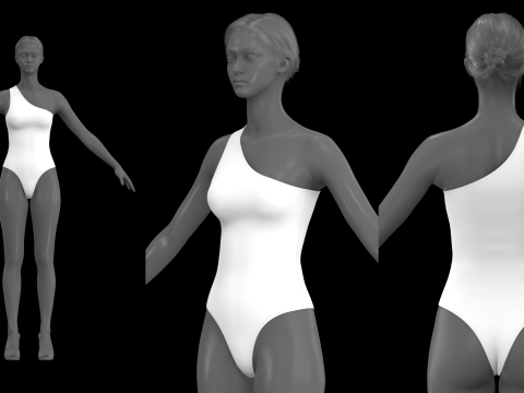 SLEEVELESS BODYSUITS PACK - fv2 zpac obj fbx highpoly 3D Model