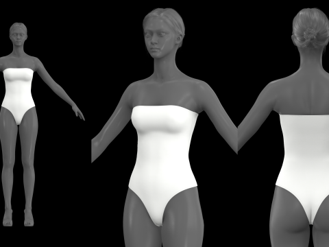 SLEEVELESS BODYSUITS PACK - fv2 zpac obj fbx highpoly 3D Model