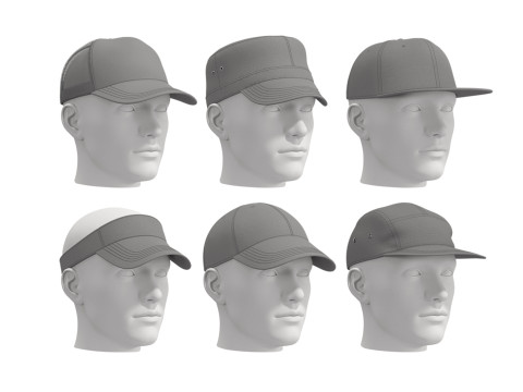 CASUAL CAPS PACK - g8m zprj obj fbx highpoly 3Dモデル