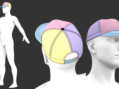 CASUAL CAPS PACK - g8m zprj obj fbx highpoly Modèle 3D