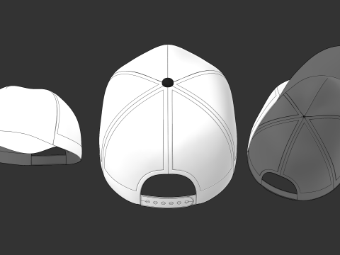 CASUAL CAPS PACK - g8m zprj obj fbx highpoly Modèle 3D