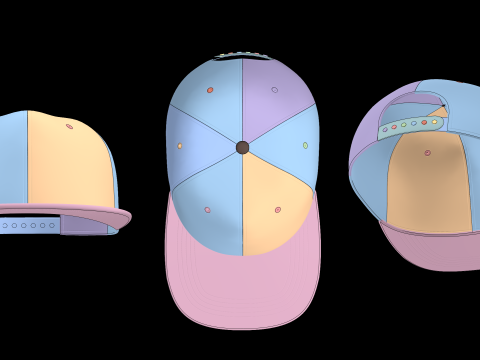 CASUAL CAPS PACK - g8m zprj obj fbx highpoly Modèle 3D