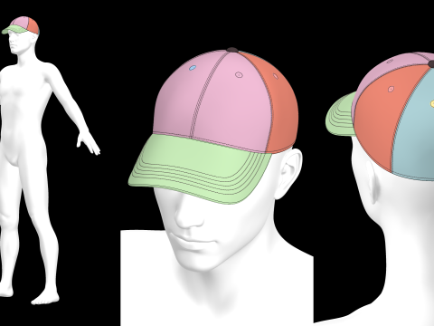CASUAL CAPS PACK - g8m zprj obj fbx highpoly Modèle 3D