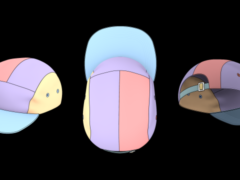 CASUAL CAPS PACK - g8m zprj obj fbx highpoly Modèle 3D