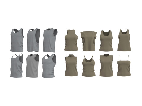 TANK TOPS PACK 2021 - g8m g8f zprj obj highpoly 3Dモデル