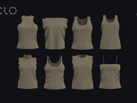 TANK TOPS PACK 2021 - g8m g8f zprj obj highpoly 3Dモデル