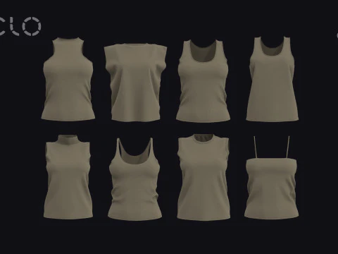タンクトップパック 2021 - g8m g8f zprj obj highpoly 3Dモデル