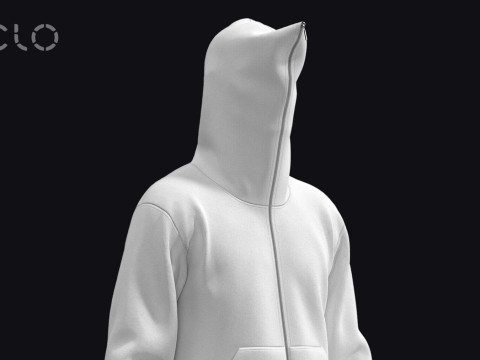 FULL ZIP HOODIE 2021 - mv2 zpac obj fbx highpoly 3D Model