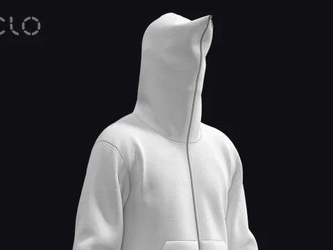 FULL ZIP HOODIE 2021 - mv2 zpac obj fbx highpoly 3D Model