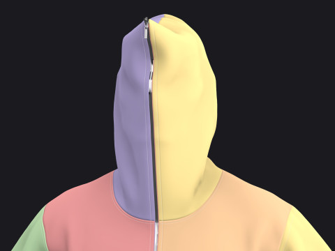 FULL ZIP HOODIE 2021 - mv2 zpac obj fbx highpoly 3D Model