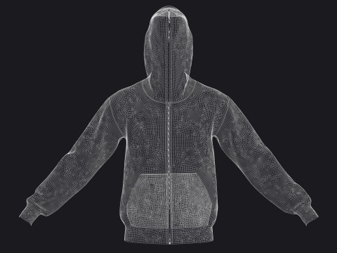 FULL ZIP HOODIE 2021 - mv2 zpac obj fbx highpoly 3D Model