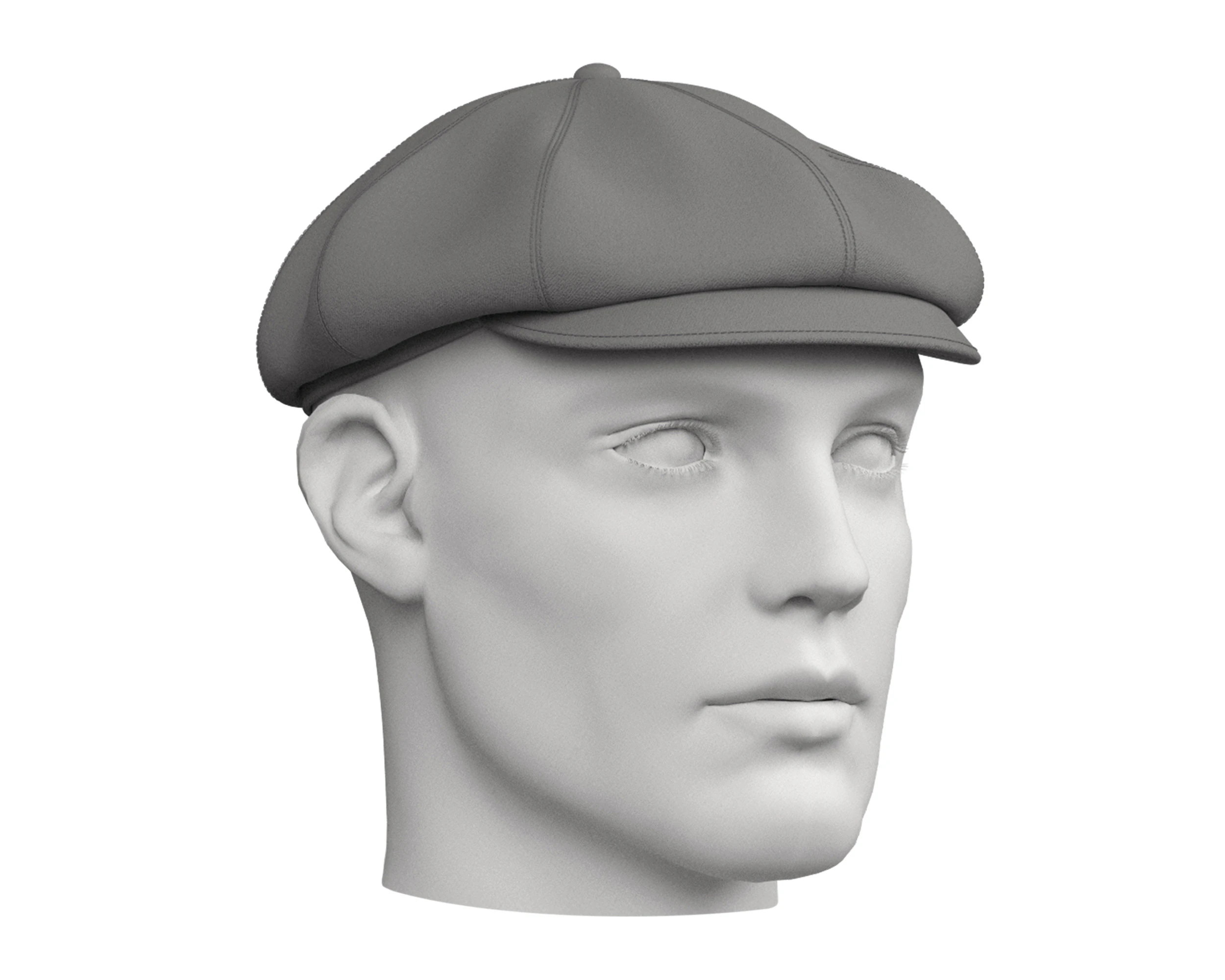 BONÉ BÁSICO DE NEWSBOY - mv2 zpac obj fbx highpoly Modelo 3D .c4d .max .obj .3ds .fbx .stl .blend