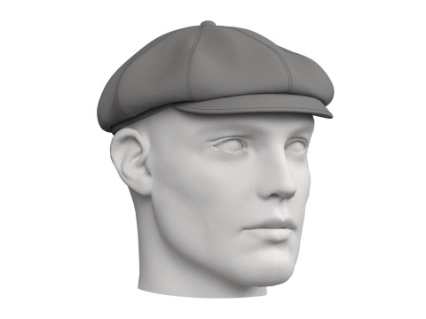 BASIC NEWSBOY CAP - mv2 zpac obj fbx highpoly 3Dモデル