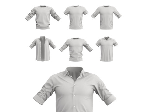 ROLLED UP SLEEVES PACK 2021 - g8m zprj obj fbx highpoly 3Dモデル