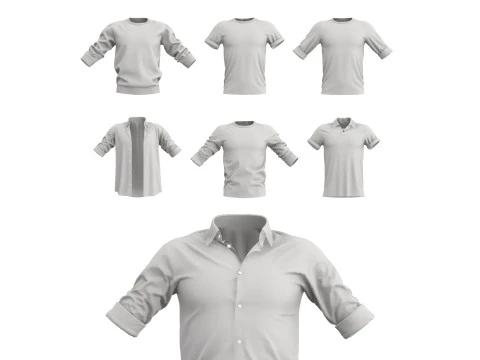 PAKIET Z PODWIJANYMI RĘKAWAMI 2021 - g8m zprj obj fbx highpoly Model 3D