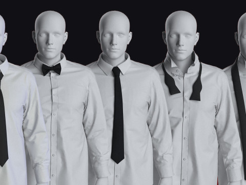 TIES PACK - g8m zprj obj fbx highpoly 3D Model