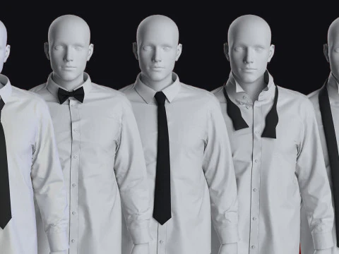 TIES PACK - g8m zprj obj fbx highpoly 3D Model