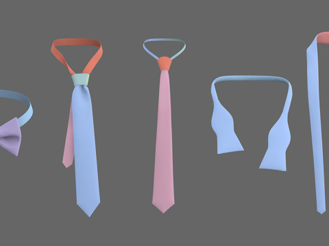 TIES PACK - g8m zprj obj fbx highpoly 3D Model
