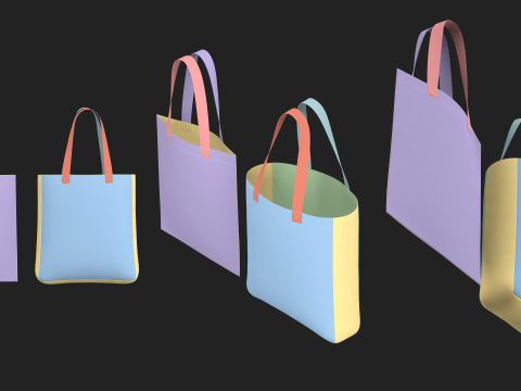 BASIC TOTE BAGS - zprj obj fbx highpoly 3D Model