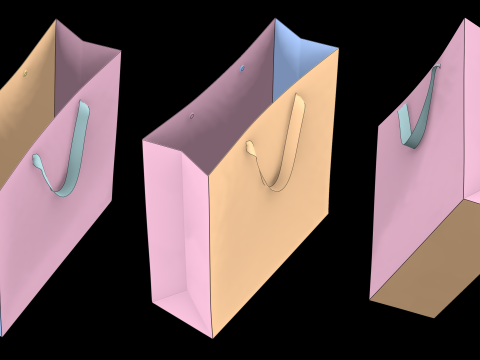 BASIC SHOPPING BAG - zpac obj fbx highpoly Model 3D