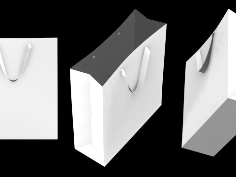 BASIC SHOPPING BAG - zpac obj fbx highpoly Model 3D