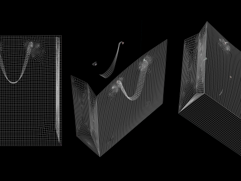 BASIC SHOPPING BAG - zpac obj fbx highpoly Model 3D