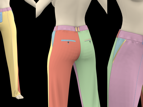FEMALE PANTS PACK 2021 - g8f zprj obj highpoly 3Dモデル
