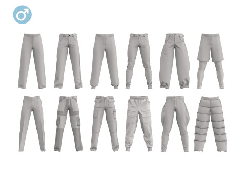 MALE PANTS PACK 2021 - g8m zprj obj highpoly 3Dモデル