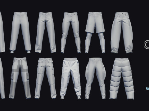 MALE PANTS PACK 2021 - g8m zprj obj highpoly 3Dモデル