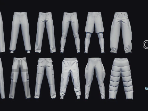 男性パンツパック 2021 - g8m zprj obj highpoly 3Dモデル