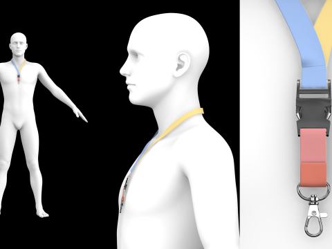 BASIC NECK STRAPS - g8m zpac obj fbx highpoly 3D-Modell