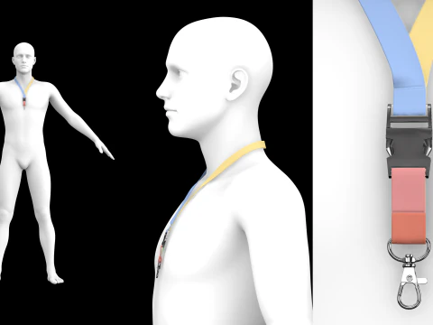 BASIC NECK STRAPS - g8m zpac obj fbx highpoly 3D Model