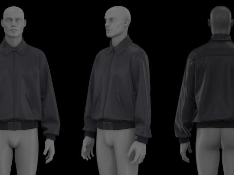 LEATHER BOMBER 2021 - mv2 zprj project highpoly Modello 3D