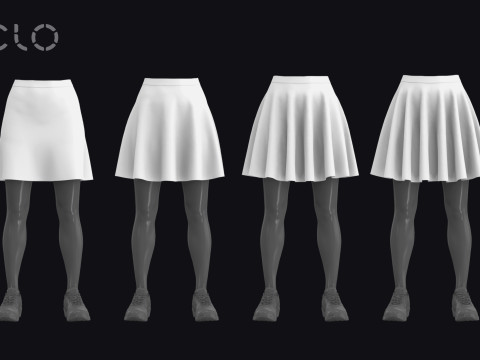 BASIC CIRCLE SKIRTS - metahuman zprj obj fbx highpoly Modello 3D