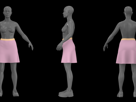 BASIC CIRCLE SKIRTS - metahuman zprj obj fbx highpoly Modello 3D