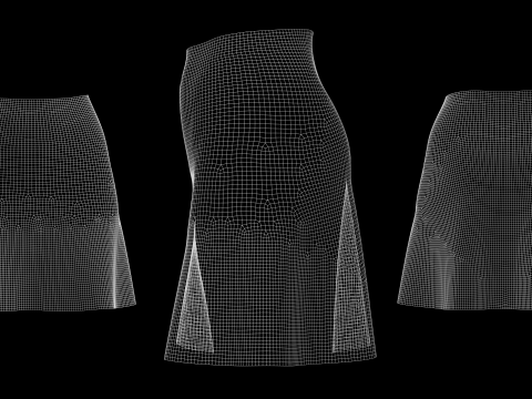 BASIC CIRCLE SKIRTS - metahuman zprj obj fbx highpoly Modello 3D