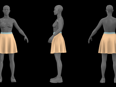 BASIC CIRCLE SKIRTS - metahuman zprj obj fbx highpoly Modello 3D