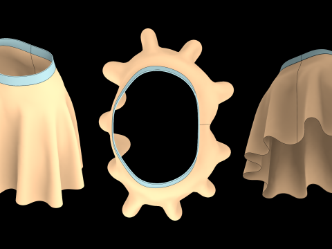 BASIC CIRCLE SKIRTS - metahuman zprj obj fbx highpoly Modello 3D