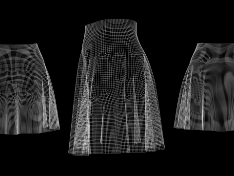 BASIC CIRCLE SKIRTS - metahuman zprj obj fbx highpoly Modello 3D