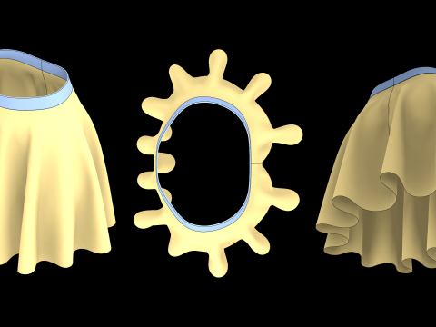 BASIC CIRCLE SKIRTS - metahuman zprj obj fbx highpoly Modello 3D