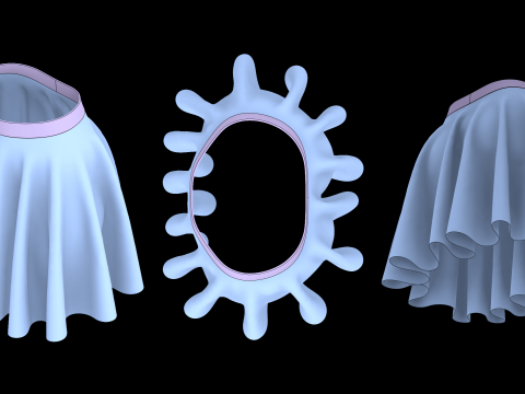 BASIC CIRCLE SKIRTS - metahuman zprj obj fbx highpoly Modello 3D