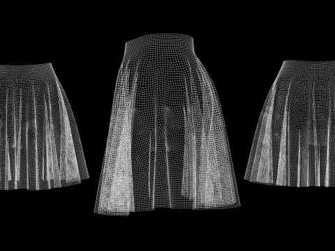 BASIC CIRCLE SKIRTS - metahuman zprj obj fbx highpoly Modello 3D
