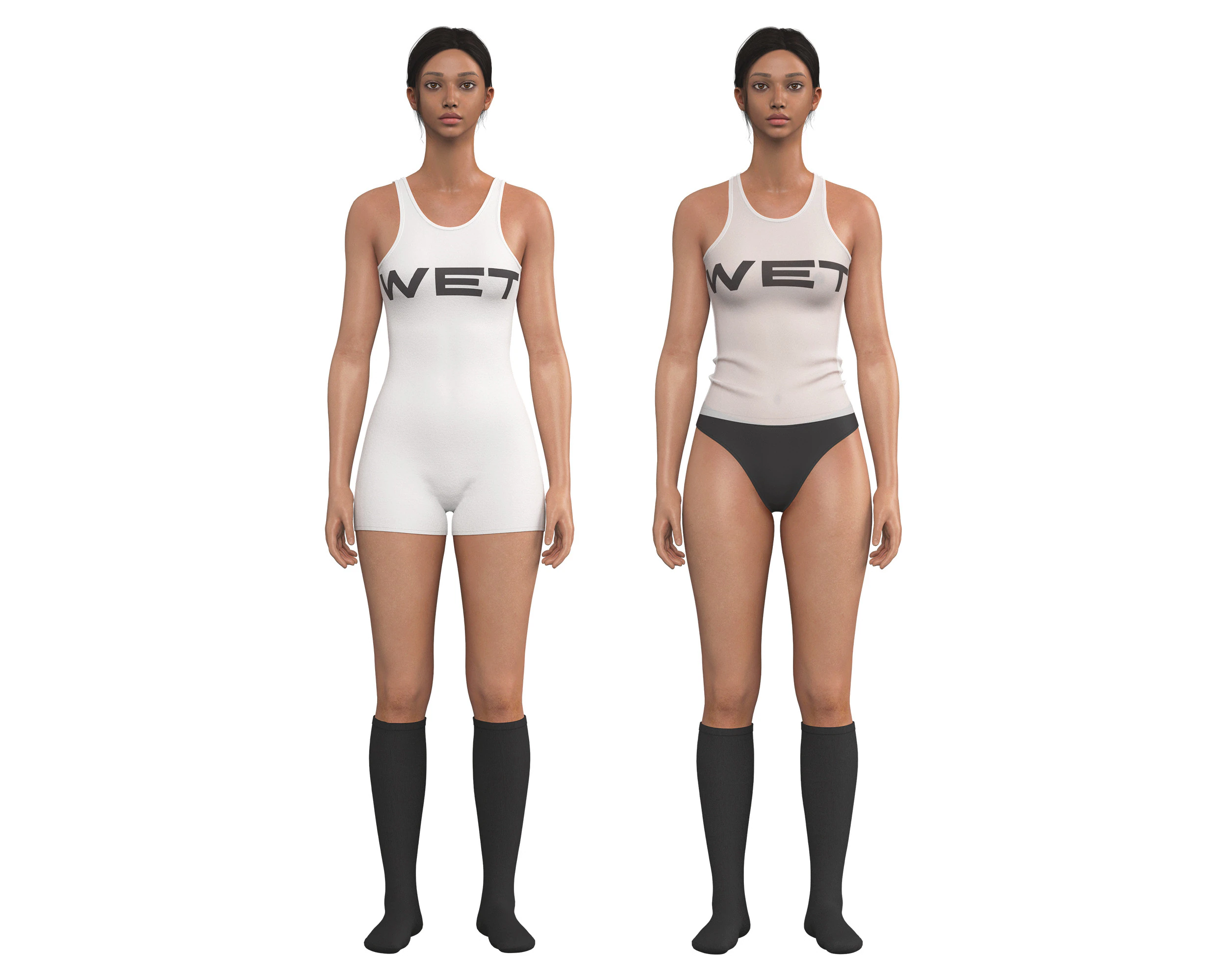 WET outfits - fv2 zpac obj fbx highpoly 3D Model .c4d .max .obj .3ds .fbx .stl .blend 
