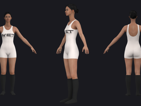 WET outfits - fv2 zpac obj fbx highpoly Model 3D
