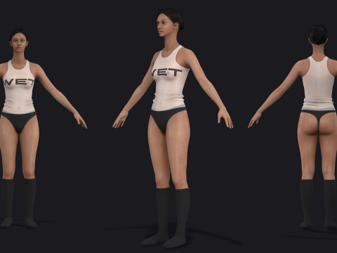 WET outfits - fv2 zpac obj fbx highpoly Model 3D