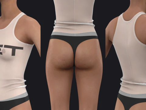 WET outfits - fv2 zpac obj fbx highpoly 3D Model