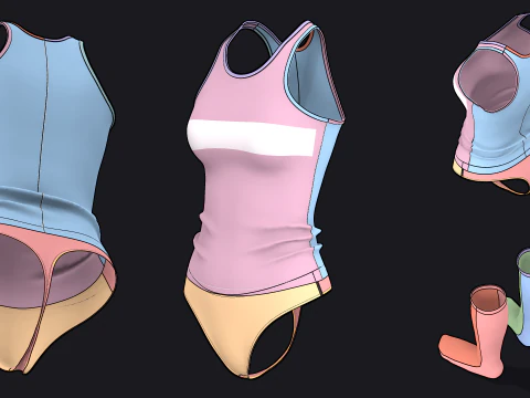 WET outfits - fv2 zpac obj fbx highpoly 3D Model